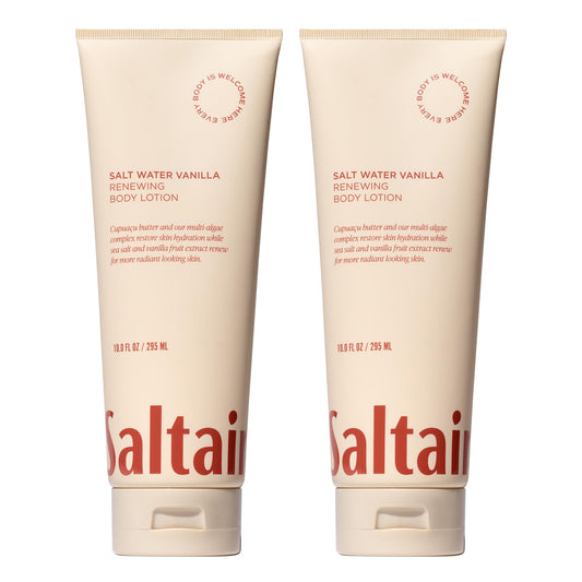 Saltair Body Lotion two-tubes on display offering convenient hydration.
