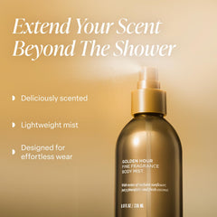 Saltair Body Mist spray mist close-up showing quick-dry application.