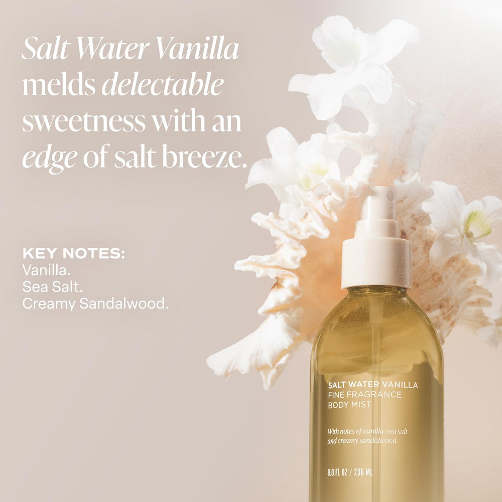Saltair Body Mist being misted on forearm for instant refreshment.