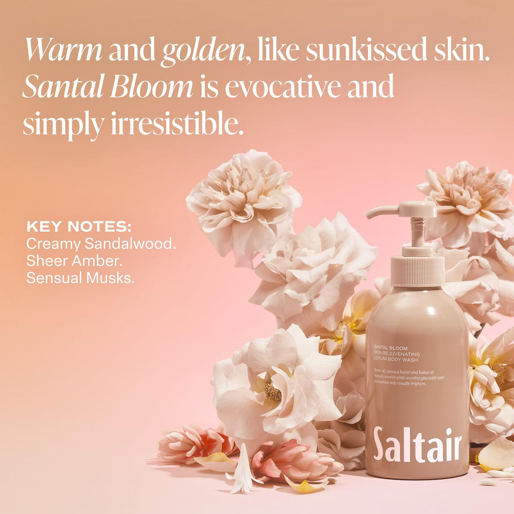 Saltair ingredients label highlights monoi oil and cupuacu butter for nourishment.