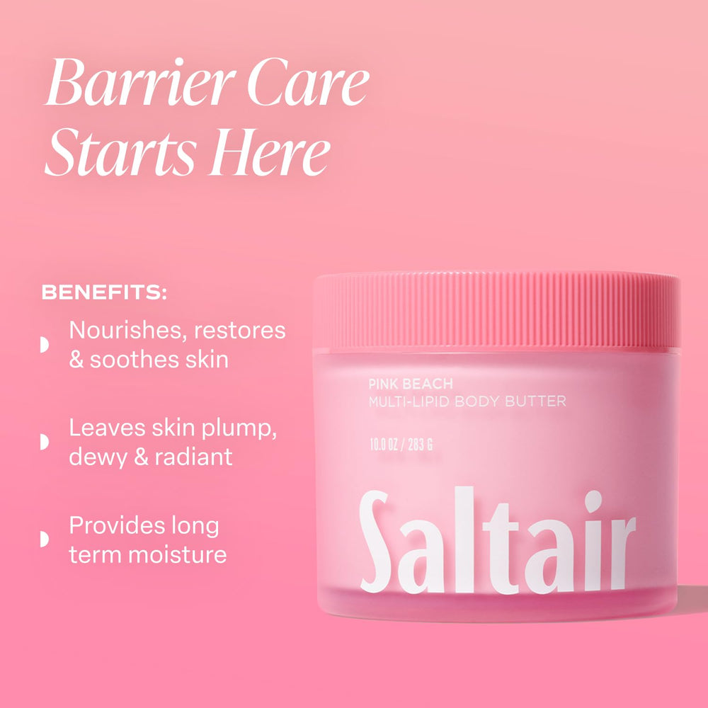 Saltair Pink Beach fragrance evokes island warmth during daily skincare.