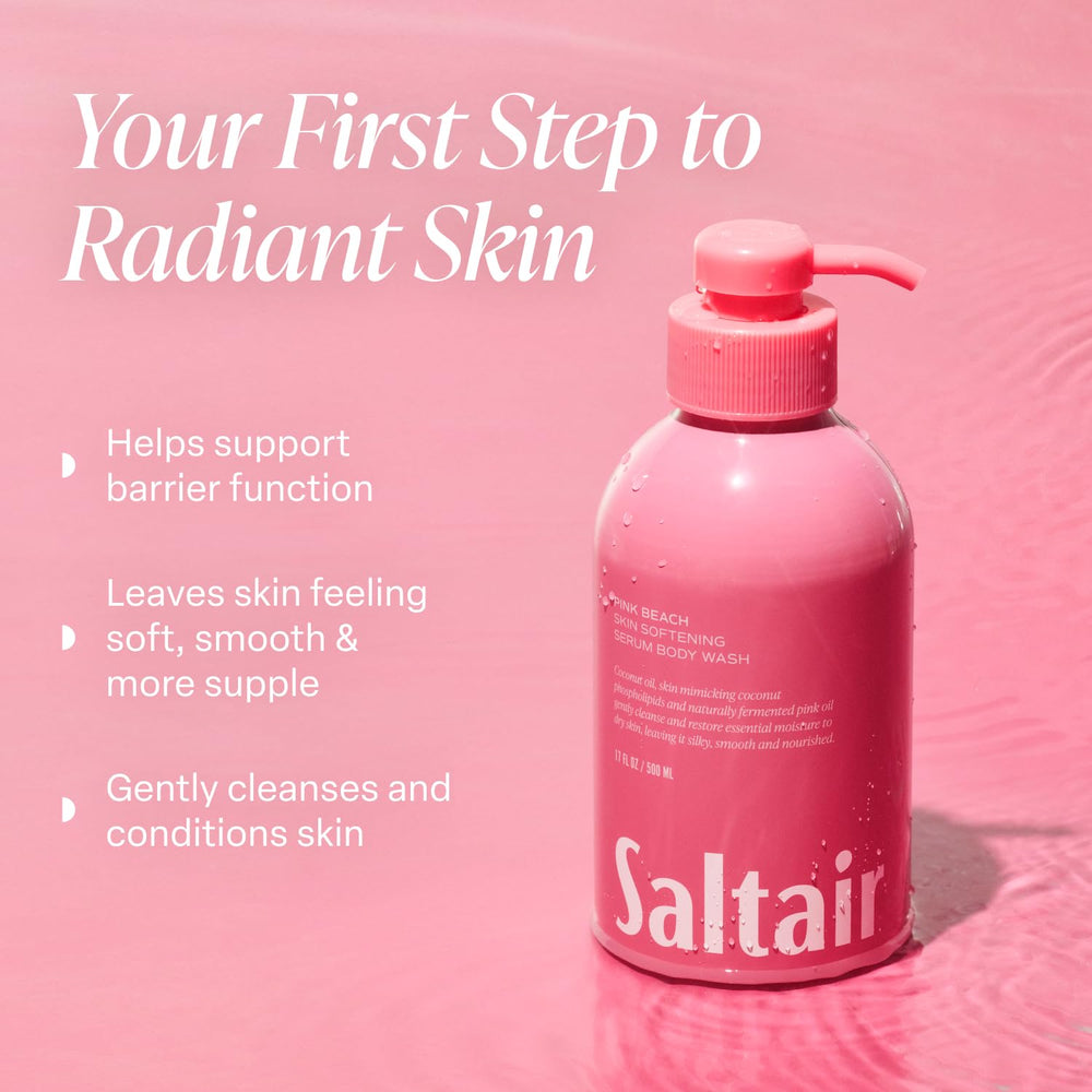Saltair Santal Bloom closeup bottle highlights creamy lather and woody rose notes.