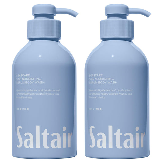 Saltair Seascape duo pump bottles for easy daily cleansing and hydration.