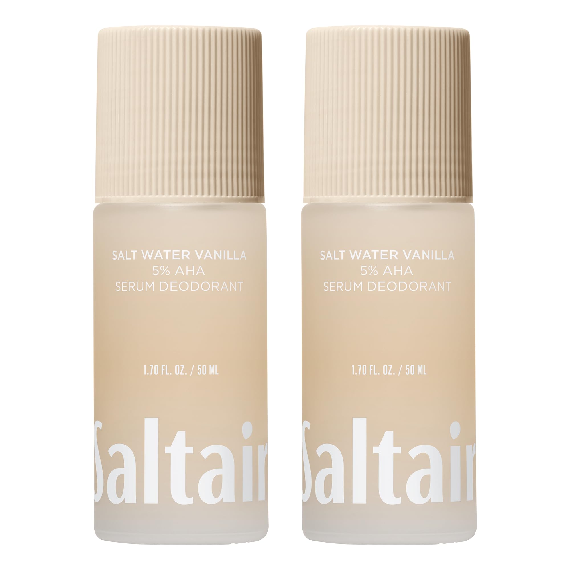 Saltair Serum Deodorant Salt Water Vanilla bottle showing long-lasting odor protection