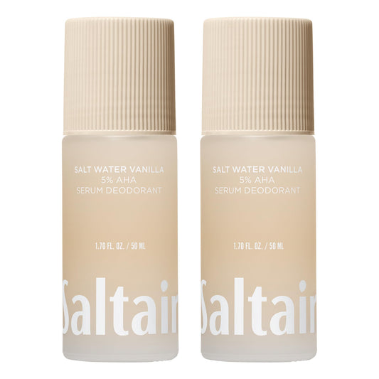 Saltair Serum Deodorant Salt Water Vanilla bottle showing long-lasting odor protection