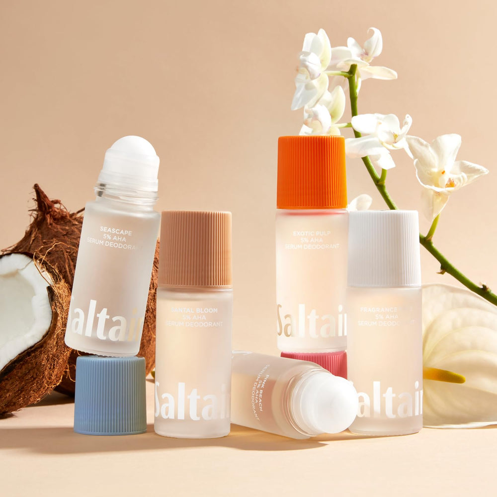 Saltair Serum Deodorant Santal Bloom apply-on skin demonstrates quick, non-sticky dry-down.