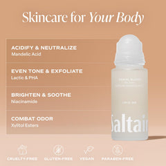 Saltair Serum Deodorant Santal Bloom fragrance swatch showcases rose, jasmine, sandalwood.
