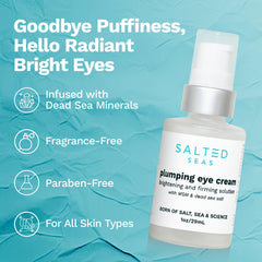 Salted Seas Plumping Eye Cream under-eye application being dabbed for hydration
