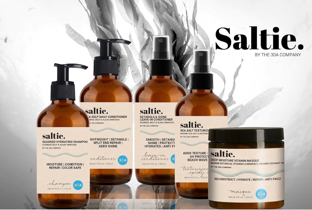 Saltie by 30A Sea Salt Texturizing Spray frizz control and definition for smoother waves.