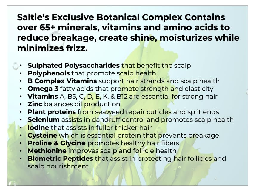 Saltie by 30A Sea Salt Texturizing Spray marine botanicals hydrate and strengthen hair.