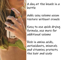 Saltie by 30A Sea Salt Texturizing Spray mist delivering light hold and natural waves.