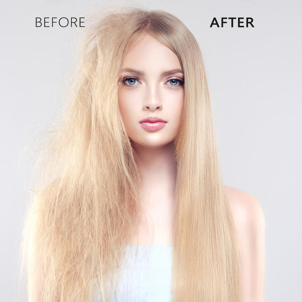 Samnyte smoothing spray bottle offers frizz control and static reduction for polished looks.