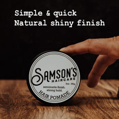 Samson's Haircare Pomade eco-friendly ingredients highlights natural, planet-friendly care