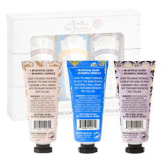 San Francisco Soap Company Botanical Hand Cream Gift Set packaging, ideal for gifting on special occasions.