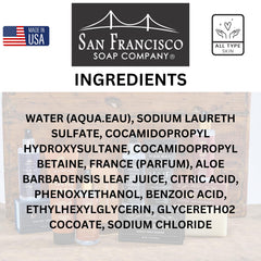 San Francisco Soap Company Golden Scotch Body Wash lather for an invigorating cleanse.