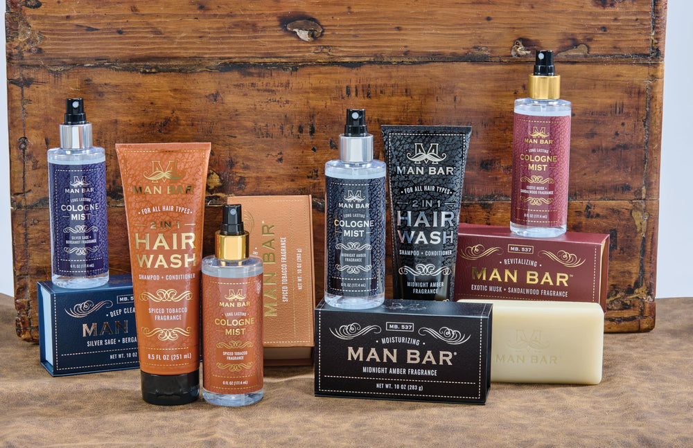San Francisco Soap Company MAN BAR 6oz packaging designed for lasting wear.