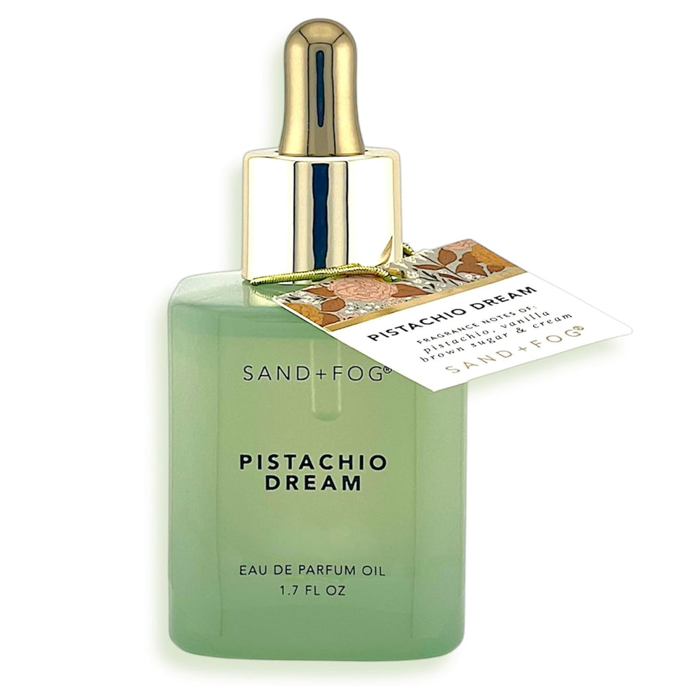 Sand + Fog Pistachio Dream bottle front view showing premium design and refined fragrance