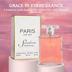 Sandora Fragrances bottle featuring jasmine-heart-note detail for floral elegance