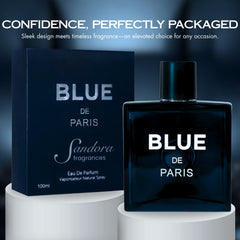 Sandora Fragrances men's cologne bottle side view highlighting mint freshness for confident moments.