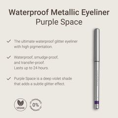 Sandstone Scandinavia eyeliner pencil demonstrates a smooth glide in Purple Space.