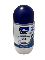 Sanex Active Control roll-on pack of six, ideal for bulk purchase and routine use.