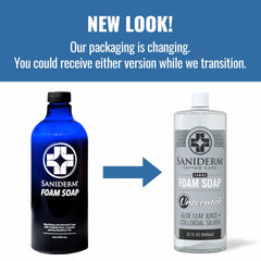 Creamy foam from Saniderm soap enabling easy tattoo cleansing.