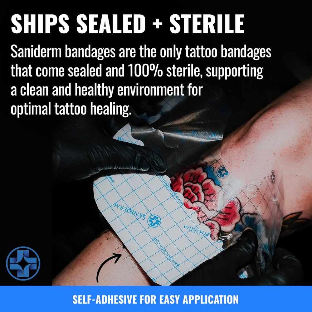 Durable polyurethane Saniderm bandage resists tearing during removal.
