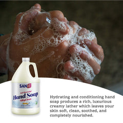 Aloe vera droplets in Sanit Silky Clean formula provide gentle skin care.