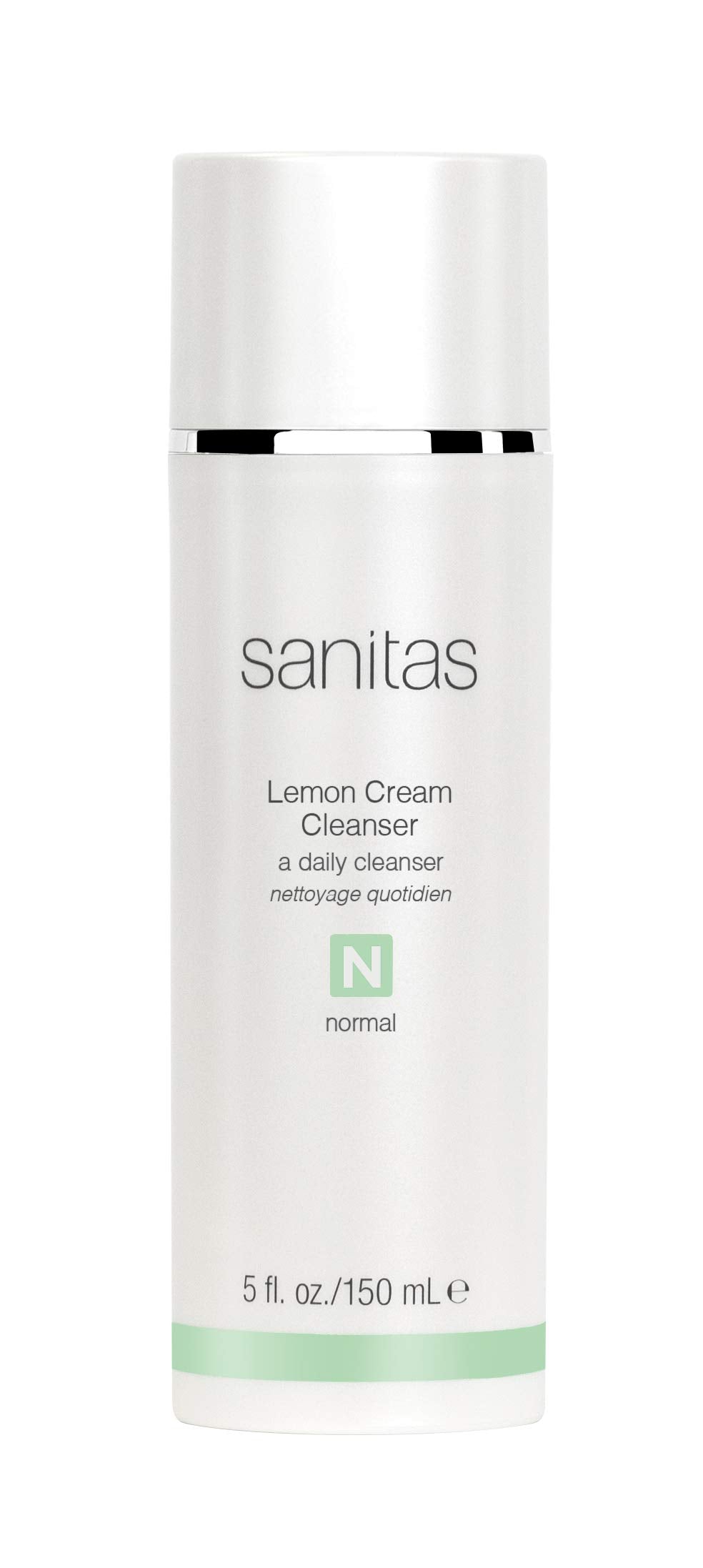 Sanitas Lemon Cream Cleanser bottle with bright citrus glow for daily cleansing.