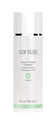 Sanitas Lemon Cream Cleanser bottle with bright citrus glow for daily cleansing.