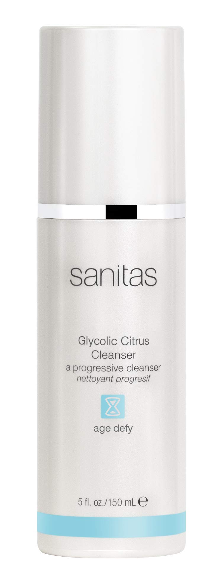 Sanitas Glycolic Citrus Cleanser bottle—promises brighter, smoother skin with gentle exfoliation.