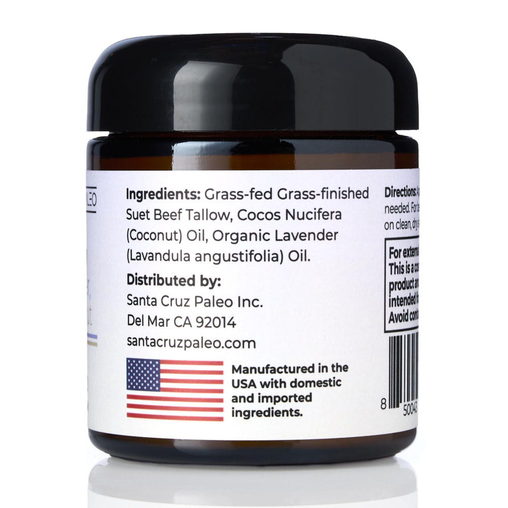 Santa Cruz Paleo organic lavender essential oil close-up with soothing fragrance.