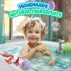 Sanyi kid-safe bath bombs suitable for ages 3-9 with dinosaur surprises
