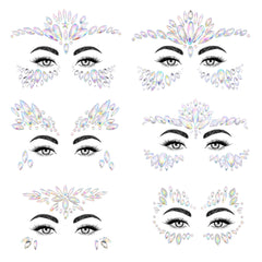 SAOROPEB Mermaid Face Gems: 3D rainbow rhinestones for festival looks