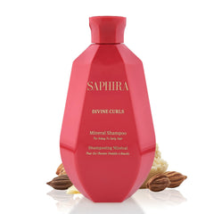 Saphira Divine Curls Shampoo bottle front view shows ready-to-use curls