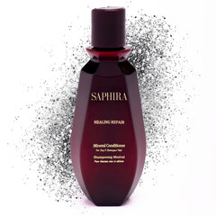 Saphira Healing Repair Conditioner bottle close-up highlighting easy daily conditioning