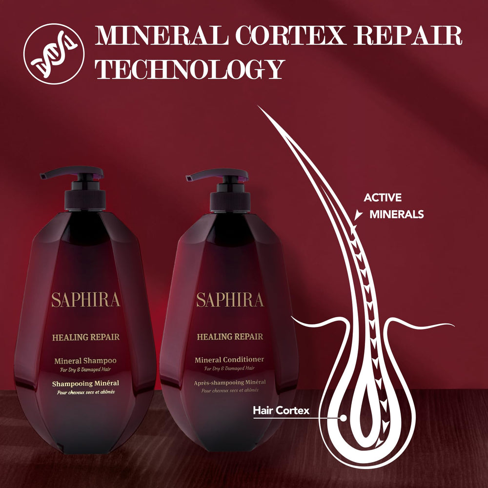 Saphira Healing Repair Conditioner application detail for smooth strands