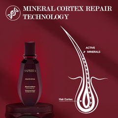 In-shower scene shows Saphira Healing Repair Conditioner being worked through hair