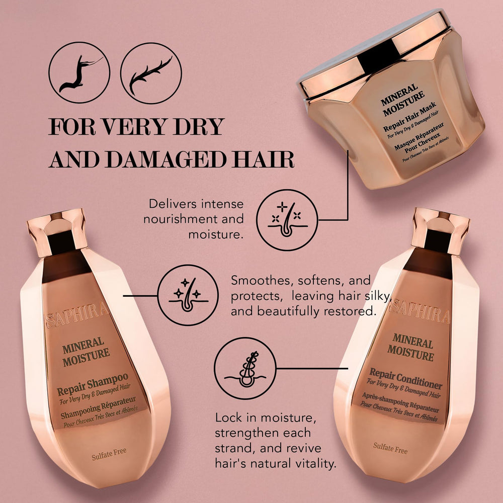 Saphira Mineral Moisture Kit shampoo creamy lather for a smooth wash