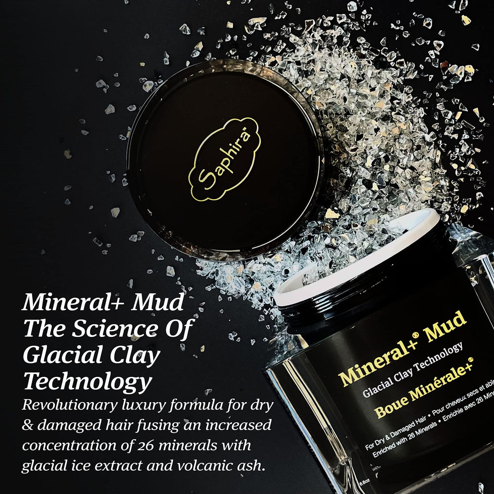 Saphira Mineral+ Mud applied along hair strands for distribution.