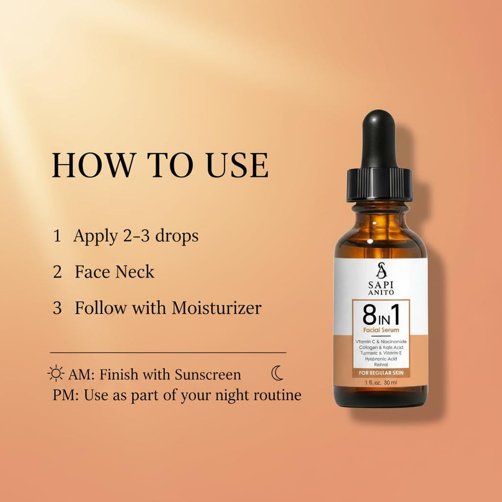 Sapi Anito 8-in-1 serum texture close-up emphasizes a light, non-greasy feel