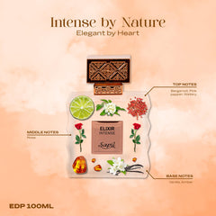 Sapil Elixir Intense rose heart adds warmth and floral depth