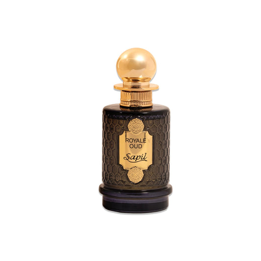 Sapil Royale Oud bottle view highlighting premium design and long-lasting fragrance.