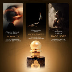 Sapil Royale Oud heart notes of oud and nutmeg add depth and spice.
