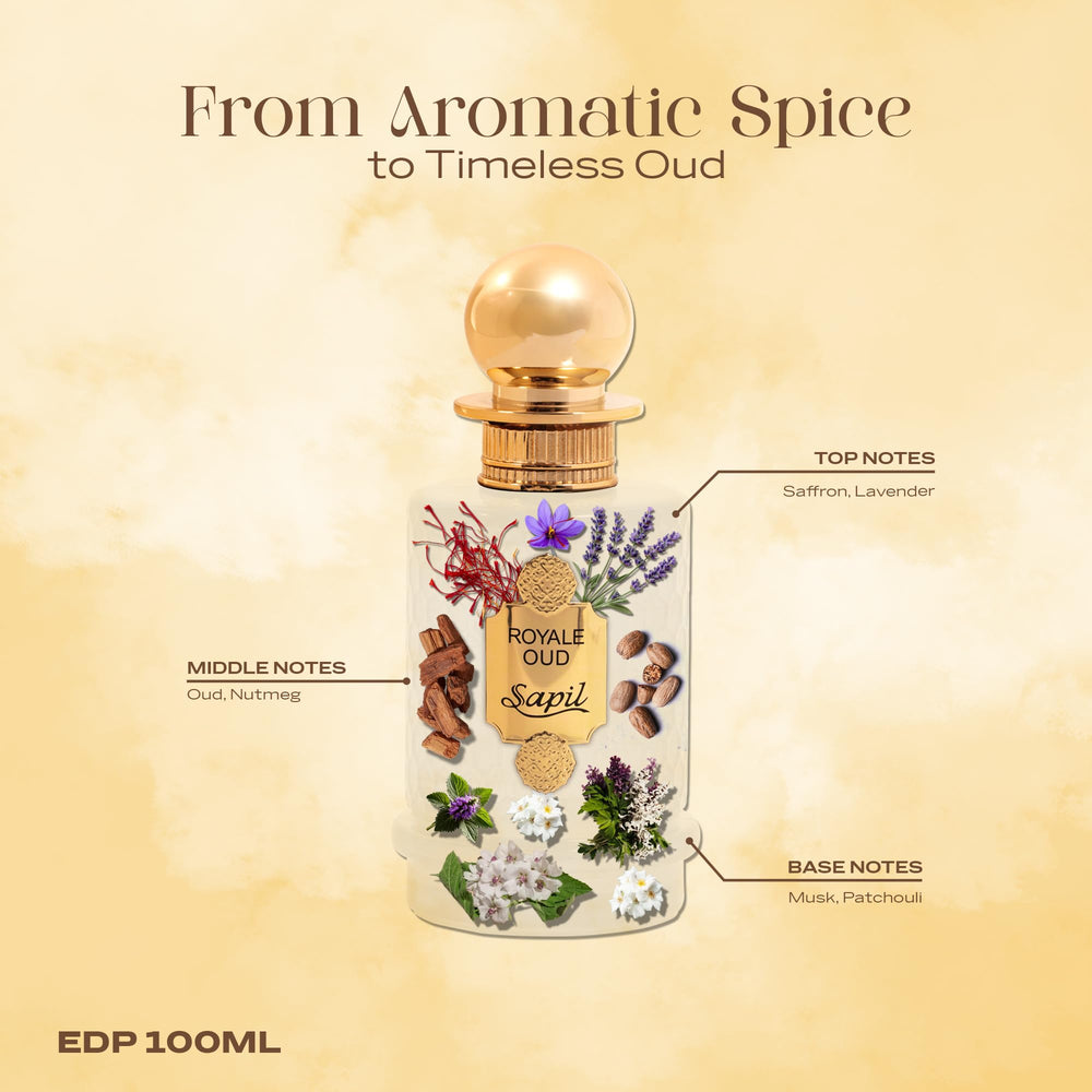 Sapil Royale Oud packaging suggesting gift-ready presentation and quality.
