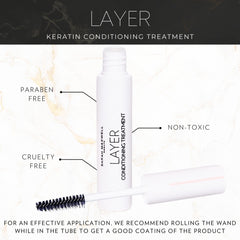 Sarah Maxwell LAYER clear mascara brow gel in use for hold