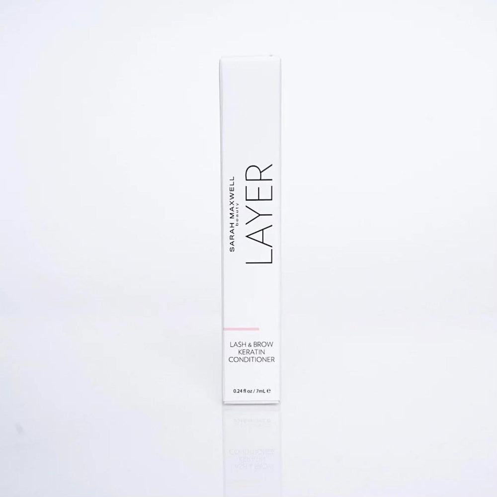 Sarah Maxwell LAYER lash brow glow swatch with natural shine
