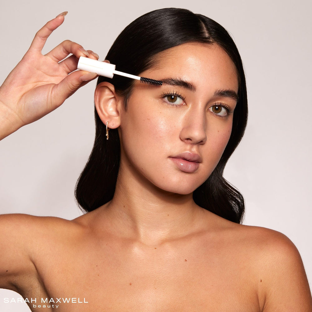 Sarah Maxwell LAYER packaging on display communicating clean beauty