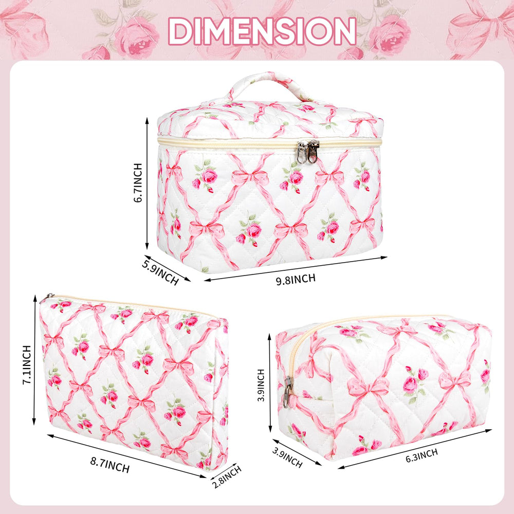 Sarrany flower toiletry organizer bag stores skincare and toiletries neatly during travel.