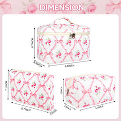 Sarrany flower toiletry organizer bag stores skincare and toiletries neatly during travel.